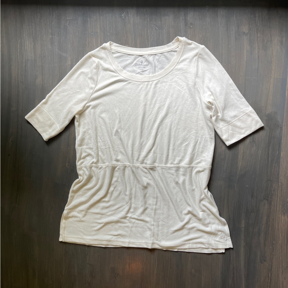 Cuddl Duds Women's White Long Sleeve Top